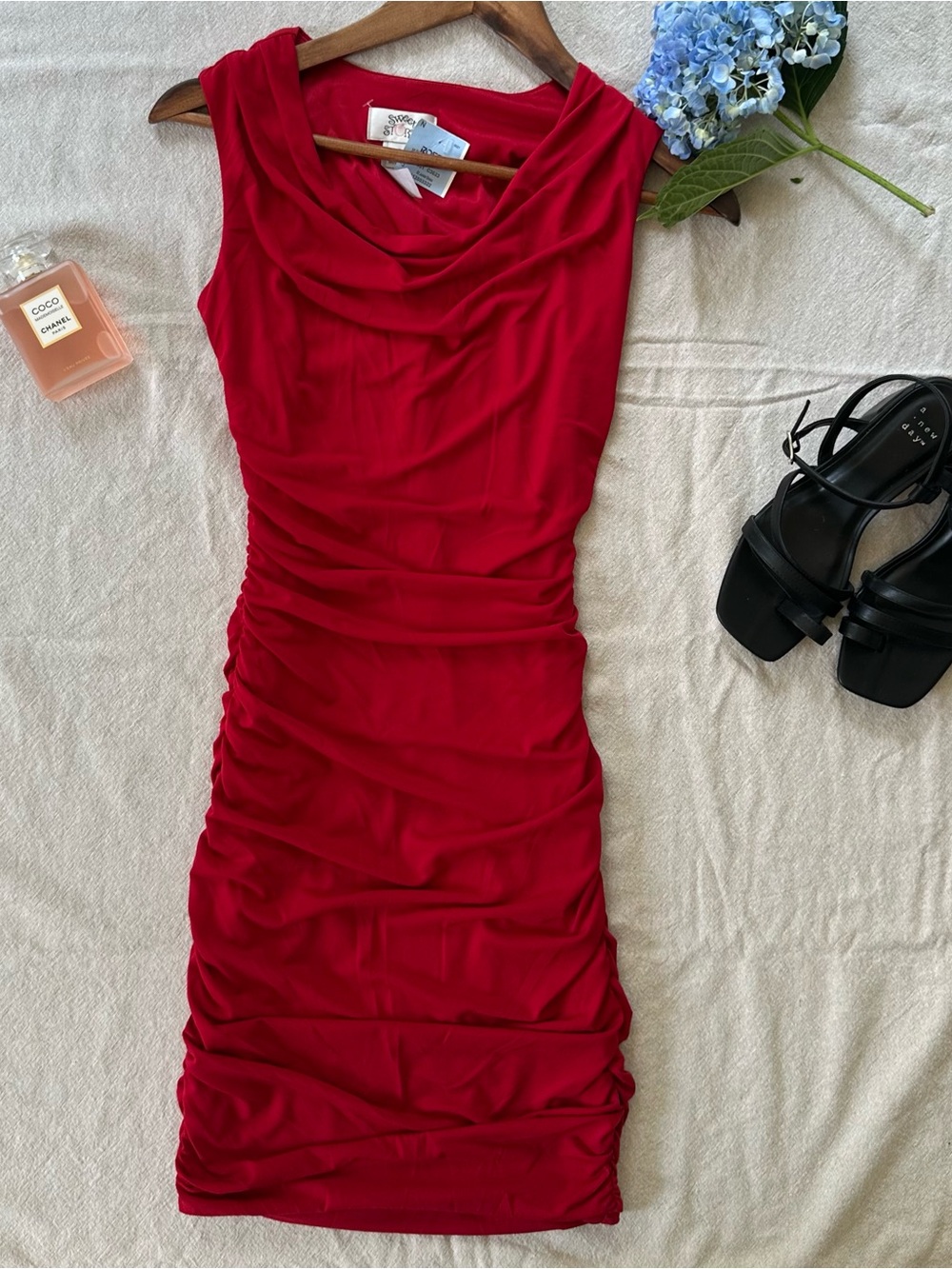 NEW Sweet Storm Red Sleeveless Bodycon Ruched Going Out Party Cocktail Dress
